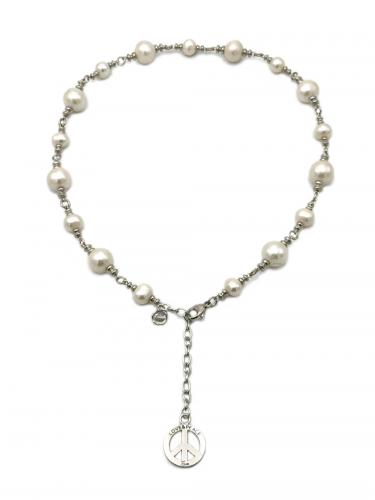 PEACE&PEARLS NECKLACE