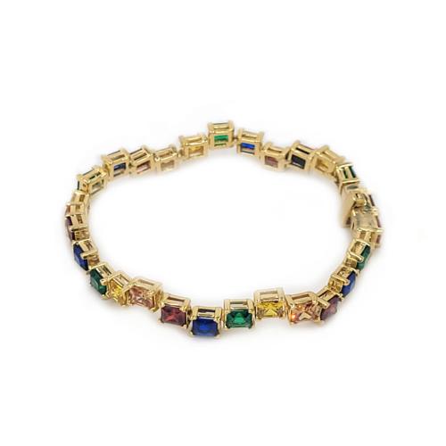 Milky way tennis bracelet(18k with rainbow stones)